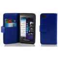 Miniatyrbild 1 av 3: Fodral till Blackberry Z10 - CADORABO - Strukturerat konstläder - Blå - 360° flik - Integrerat skydd Blå
