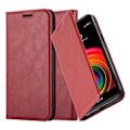 Miniatyrbild 1 av 4: LG X POWER Fodral i APPLE RED från Cadorabo (INVISIBLE MAGNETIC CLOSURE Design) Helt skyddsfodral med flip flik