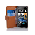 Miniatyrbild 1 av 3: HTC DESIRE 500 fodral - CADORABO - Imiterat läder - Integrerat skal - 360° flik - Magnetisk stängning kastanj