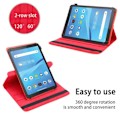 Miniatyrbild 2 av 4: Coque för Lenovo Tab M7 (7 Zoll) Etui i RÖD Hölje Skydd 360 grader konstläder Plånbok Wallet Röd