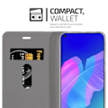 Miniatyrbild 4 av 4: Etui för Huawei P40 LITE E - CADORABO - Grå Svart - Syntetiskt läder - Magnetstängning - Ställfunktion MÖRKGRÅ