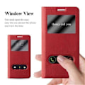 Miniatyrbild 2 av 4: Cadorabo Fodral Samsung Galaxy A5 2016 (6) SAFRAN VIEW RED Fodral Magnetiskt skydd Stöder stativ och fönster