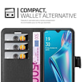 Miniatyrbild 3 av 4: Coque - Cadorabo - Oppo A12 - Syntetiskt läder - Ställningsfunktion - Fack för kort Svart