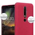 Miniatyrbild 3 av 4: Coque - CADORABO - Nokia 6.1 - FROST RÖD - TPU - Mjuk - Stötskydd FROST RÖD