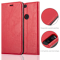 Miniatyrbild 2 av 4: OnePlus 5T-fodral i APPLE RED från Cadorabo (INVISIBLE MAGNETIC CLOSURE Design) Helt skyddsfodral med flipflik