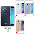 Miniatyrbild 2 av 4: Cadorabo 3x helskärmsskydd för Samsung Galaxy J3 / J3 DUOS 2016 i TRANSPARENT med SVART härdat härdat skärmglas Transparent