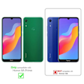 Miniatyrbild 2 av 4: Helskärmsskydd för Honor 8A Prime - CADORABO - Härdat glas - Reptålig Transparent med svart