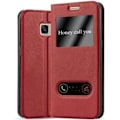 Miniatyrbild 1 av 4: Cadorabo Samsung Galaxy S7 Fodral RED SAFRAN VIEW Fodral Fodral Fodral Magnetskydd stöder stativ och fönster