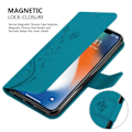 Miniatyrbild 4 av 4: Coque - CADORABO - iPhone XS - Similläder - Blommönster - Stödfunktion Blå