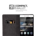Miniatyrbild 3 av 4: HUAWEI P8 SKYDD I SVART BLÅ BY CADORABO (PU-SIMILIDAIM COMBI DESIGN) FULLSTÄNDIG SKYDDSFODRAL MED LOCK OCH