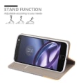 Miniatyrbild 3 av 4: Lenovo (Motorola) MOTO Z Fodral i LJUSGRÅBRUNT från Cadorabo (TYG-LÄDERDESIGN) Helt skyddsfodral med flipflik