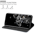 Miniatyrbild 3 av 4: Coque - CADORABO - Samsung Galaxy S20 ULTRA - Bicolour syntetläder - Magnetisk stängning - Ställfunktion BLÅ BRUN