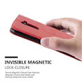 Miniatyrbild 4 av 4: LG K10 2016 fodral i APPLE RED från Cadorabo (INVISIBLE MAGNETIC CLOSURE Design) Helt skyddande fodral med flip flik