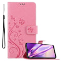 Miniatyrbild 1 av 4: Fodral till Samsung Galaxy A10 - CADORABO - Blommönster - Imiterat läder - Stativfunktion - 3 kortplatser Rosa