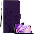 Miniatyrbild 1 av 4: Coque - CADORABO - Samsung Galaxy NOTE 9 - Blommönstrad konstläder - Stödfunktion - 3 kortfack Lila