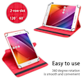 Miniatyrbild 3 av 4: Fodral för Asus ZenPad S (8,0 tum) Etui i RÖD Hölster Skydd 360 grader konstläder Plånbok Wallet Röd