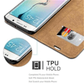 Miniatyrbild 4 av 4: Cadorabo Fodral till Samsung Galaxy S6 EDGE, BLACK RAPHIA EDGE design