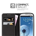 Miniatyrbild 3 av 4: Cadorabo Fodral Samsung Galaxy S3 / S3 NEO RÖD SVART Kunstläder (LÄDER/MOKA) Magnetisk Fodral Skydd Stöder Stand Card Slot