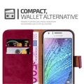 Miniatyrbild 3 av 4: Samsung Galaxy J1 2015 (5) Fodral i CHERRY RED by Cadorabo (LUXURY Design) Helt skyddsfodral med flip flap och