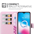 Miniatyrbild 4 av 4: Coque för Alcatel 1S 2020 - CADORABO - LOTUS ROSA - Simil läder - Magnetisk stängning - Ställfunktion LOTUS ROSA