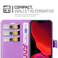 Miniatyrbild 4 av 4: Fodral för iPhone 12/12 PRO - CADORABO - Syntetiskt läder - Lila orkidé - Magnetstängning - Ställfunktion Orkidévioler