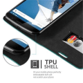 Miniatyrbild 3 av 4: Cadorabo Fodral Google NEXUS 6 OIL TURQUOISE TURQUOISE Osynlig magnetisk STÄNGNING Fodral Fodral Fodral Fodral stöder stativ och kortplats