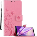 Miniatyrbild 1 av 4: Coque - CADORABO - Samsung Galaxy NOTE 8 - Simil läder - Blommig - Ställfunktion och kortfack Rosa