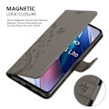 Miniatyrbild 4 av 4: Coque för Oppo FIND X3 LITE - CADORABO - Grå Blommig - Syntetläder - Ställfunktion - Kortfack Blommig grå