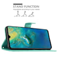 Miniatyrbild 3 av 4: Fodral till Huawei MATE 20 - CADORABO - Blommönster - Imiterat läder - Stativfunktion - 3 kortplatser Grön
