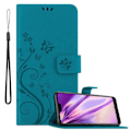 Miniatyrbild 1 av 4: Coque Honor 10 - CADORABO - BLÅ FLORAL - Syntetiskt läder - Ställningsfunktion - Fack för kort BLOMMA BLÅ