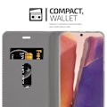 Miniatyrbild 4 av 4: Ärende för Samsung Galaxy NOTE 20 - CADORABO - Grå Svart - Syntetläder - Magnetstängning - Ställfunktion Mörkgrå