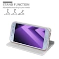 Miniatyrbild 4 av 4: Cadorabo Fodral Samsung Galaxy A5 2017 (7) CLASSY MATT SILVER METALLIC Magnetisk Fodral Fodral Stöder Stand Card Slot