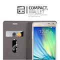 Miniatyrbild 3 av 4: Samsung Galaxy A5 2015 (5) i MÖRKBLÅBRUNT från Cadorabo (TYG-LEATHERETTE Design) Fullt skyddsfodral med flipskydd