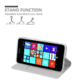 Miniatyrbild 4 av 4: Nokia Lumia 640 Fodral i KLASSIGT SILVER från Cadorabo (METALLIC MATT Design) Helt skyddsfodral med flipskydd och stativ