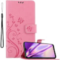 Miniatyrbild 1 av 4: Fodral till Samsung Galaxy A20S - CADORABO - Blommönster - Imiterat läder - Stativfunktion - 3 kortplatser Rosa