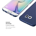 Miniatyrbild 3 av 4: Cadorabo Fodral Samsung Galaxy S6 EDGE BLÅ METALL DESIGN MATT METALL Hårt plastskydd Skydd Hårt fodral Skal Ultra Slim Bumper