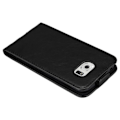 Miniatyrbild 3 av 4: Skyddsfodral - CADORABO - Samsung Galaxy S6 EDGE - Syntetiskt läder - Magnetstängning - Flip-stil Svart