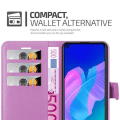 Miniatyrbild 3 av 4: Coque - CADORABO - Huawei P40 LITE E - Syntetiskt läder - Horisontellt stöd - 3 kortfack Lila