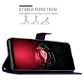Miniatyrbild 3 av 4: Coque för Asus ROG Phone 5 - CADORABO - Blommig Fodral - Syntetläder - Ställfunktion - Fullständig Skydd Mörklila blommig