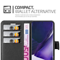 Miniatyrbild 4 av 4: Cadorabo Fodral för Samsung Galaxy NOTE 20 PLUS i JET BLACK Skyddsfodral Magnetstängning Stativfunktion Kolsvart