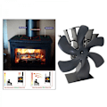 Miniatyrbild 3 av 5: Tyst Värmedriven Grå 6-bladig Fläktmotor för Vedspis/Kamin