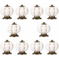 10 Pcs Antique Pumpkin Ceramic Door Knobs, Handle Pull for Cabinets, Cupboard Dresser, Drawers, Kitchen Furniture or Kids Room (White)