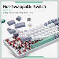 Miniatyrbild 4 av 4: Mekaniskt tangentbord Gamingtangentbord Trådbundet tangentbord Hot Swappable 94 tangenter RGB-ljus Mac Windows