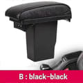 Bilarmstödslåda för Peugeot 2008, med USB-kontakt B-black black line