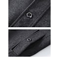 Miniatyrbillede 5 af 5: Uldfrakke til mænd, efterår & vinter, dobbelt krave, uldfrakke, tyk uldfrakke, lang jakke sort 4xl 4xl black