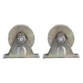 Miniatyrbild 1 av 5: 2 Pcs 2-inch V-Type Groove Wheel Rail with Bracket Sliding Gate Roller Steel[RM]