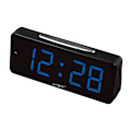 Miniatyrbild 3 av 5: Stor LED-display elektronisk skrivbords digital väckarklocka EU-kontakt blå