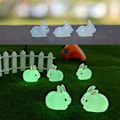 Miniatyrbild 3 av 4: Påsk 10st Självlysande Påskhare Miniatyrer Lysande i Mörker Kaniner För Förtrollad Trädgård White