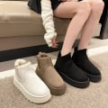 Miniatyrbild 4 av 5: Vinterstövlar för damer, snökängor, plysch, varma, halkfria, vattentäta, damskor, platta sneakers, avslappnade slip-on, ankelstövlar för kvinnor, Botas Mujer white 38