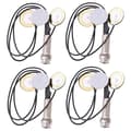 4X Piezo Contact Microphone 3 Transducer Pickups with End Pin Jack for Kalimba black